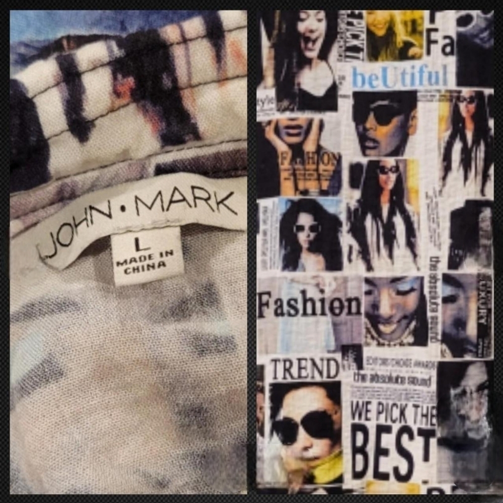 John + Mark Button Front Blouse Size Large - image 4